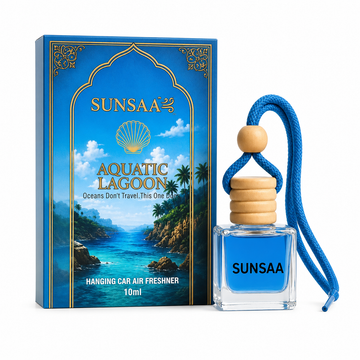 Sunsaa Aquatic Lagoon hanging car perfume bottle with fresh aquatic fragrance