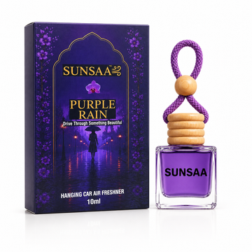 Sunsaa Purple Rain hanging car perfume bottle with soft floral fragrance