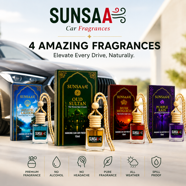 SUNSAA hanging car air freshener – lasts up to 60 days, no alcohol, no synthetic oil