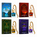 SUNSAA pack of 4 hanging car perfume combo – Oud Sultan, Musk Monarch, Purple Rain and Aquatic Lagoon 10ml bottles with boxes